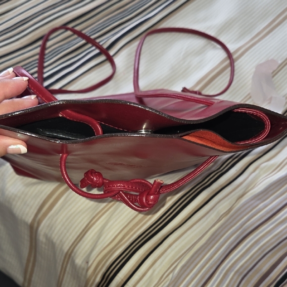 Tiffany &  Fred Paris Chic Red Leather Backpack - Picture 14 of 15